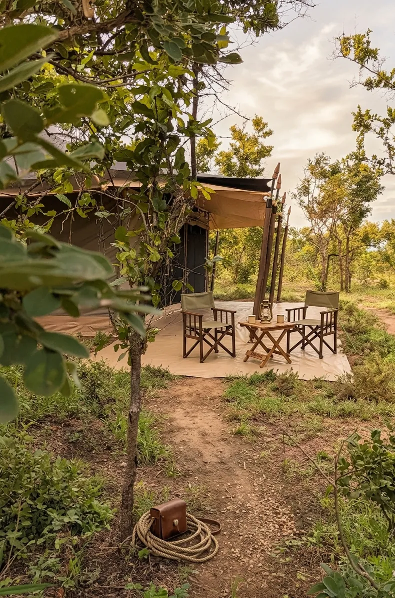 Tent veranda in the green season